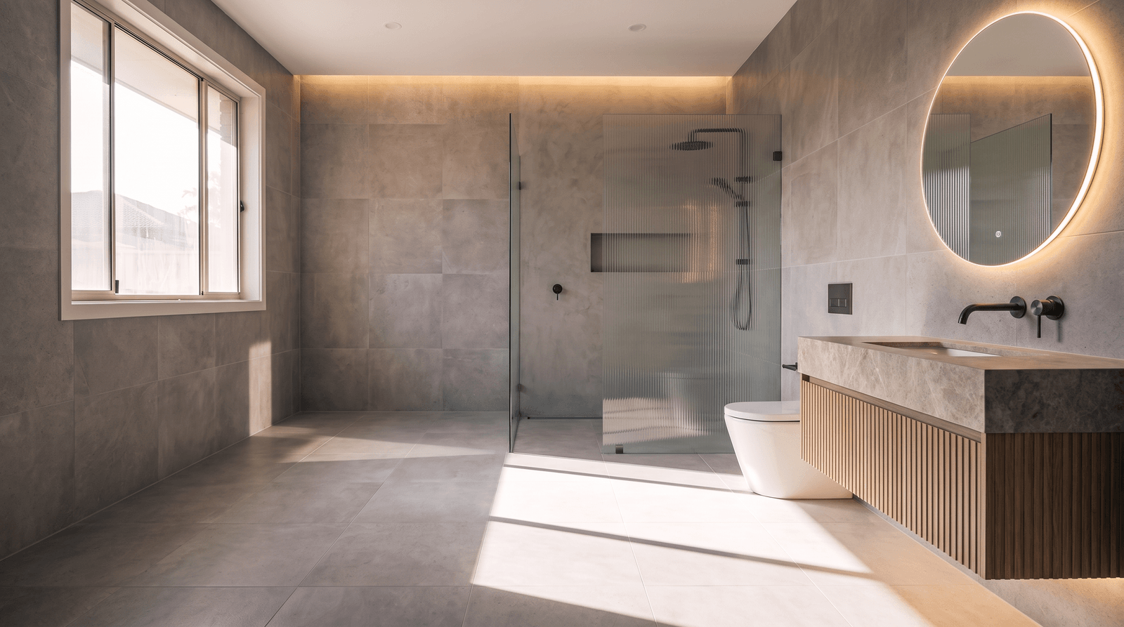 Finished high-end bathroom renovation in Sydney